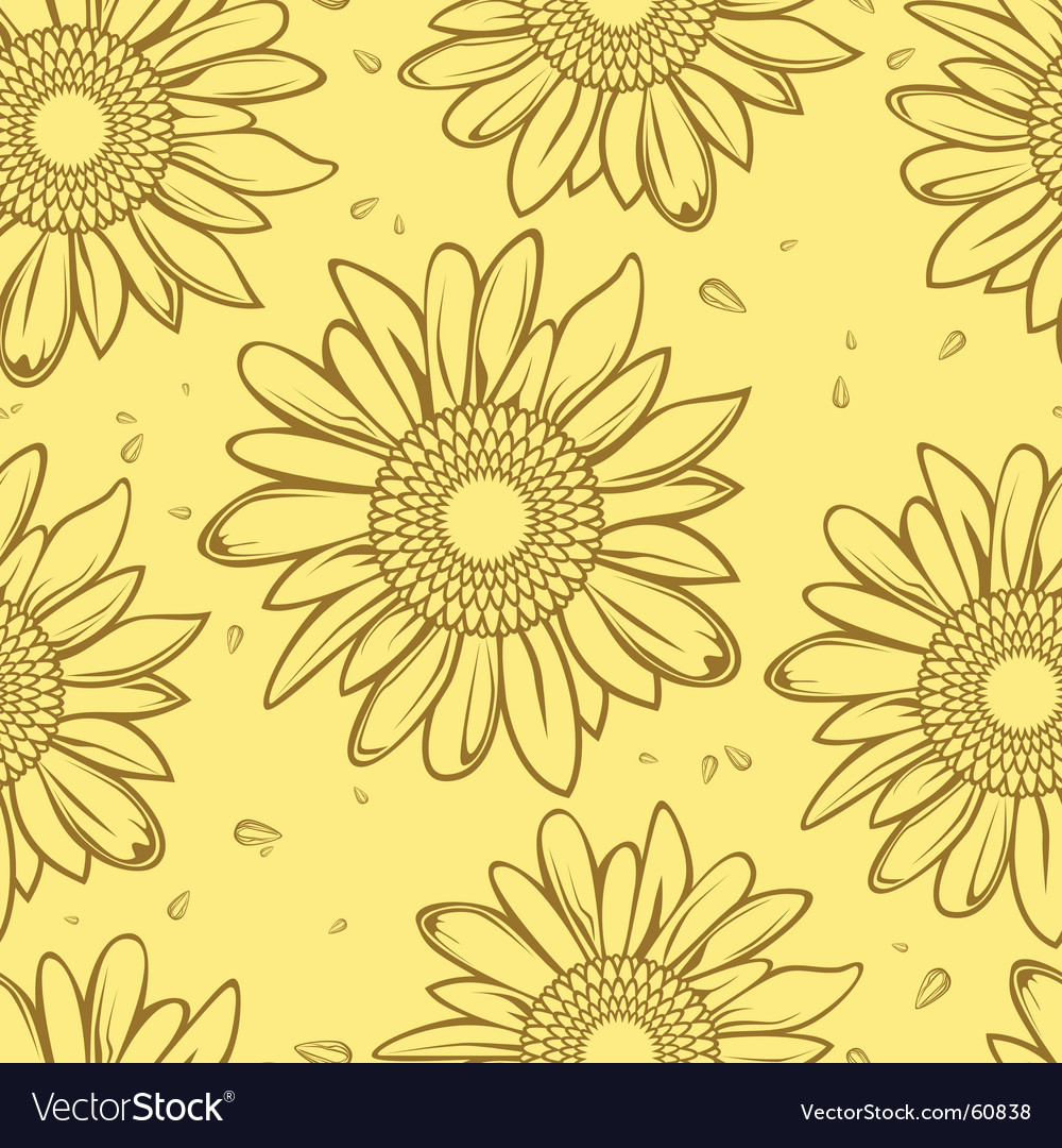 Sunflower Seamless Royalty Free Vector Image Vectorstock