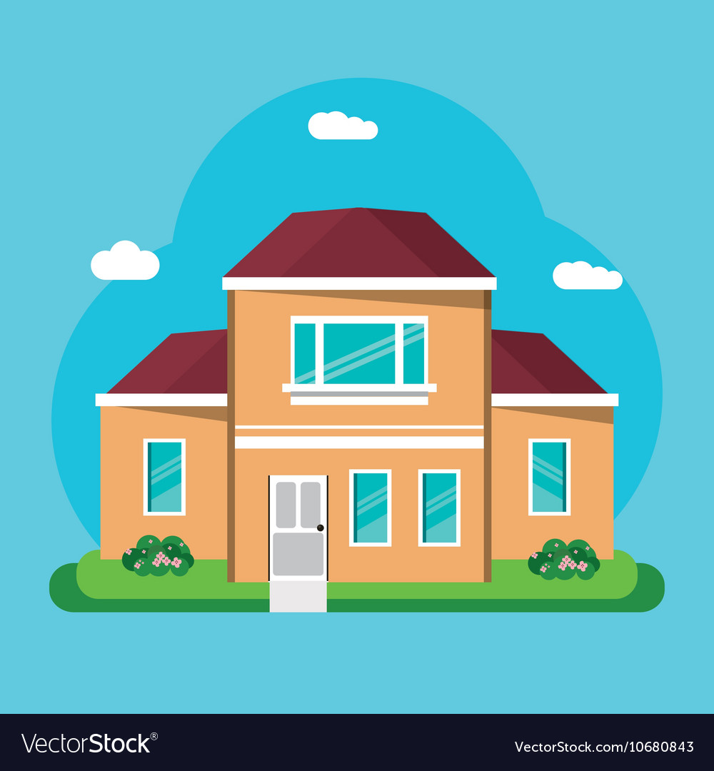 Colorful home building design Royalty Free Vector Image