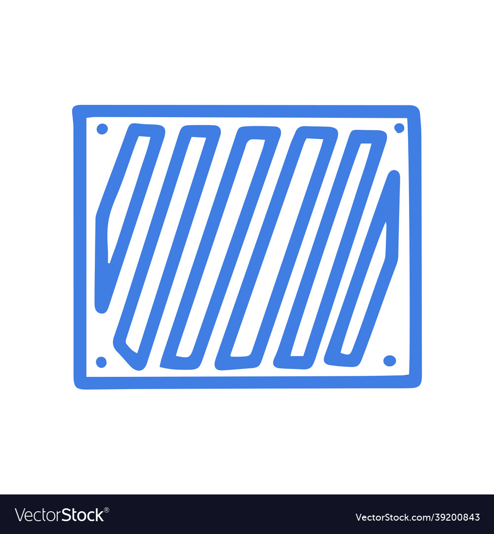 Iron ventilation grill line doodle simple Vector Image