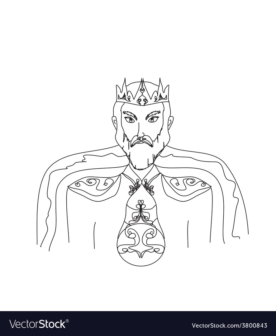 King on a white background hand drawn Royalty Free Vector