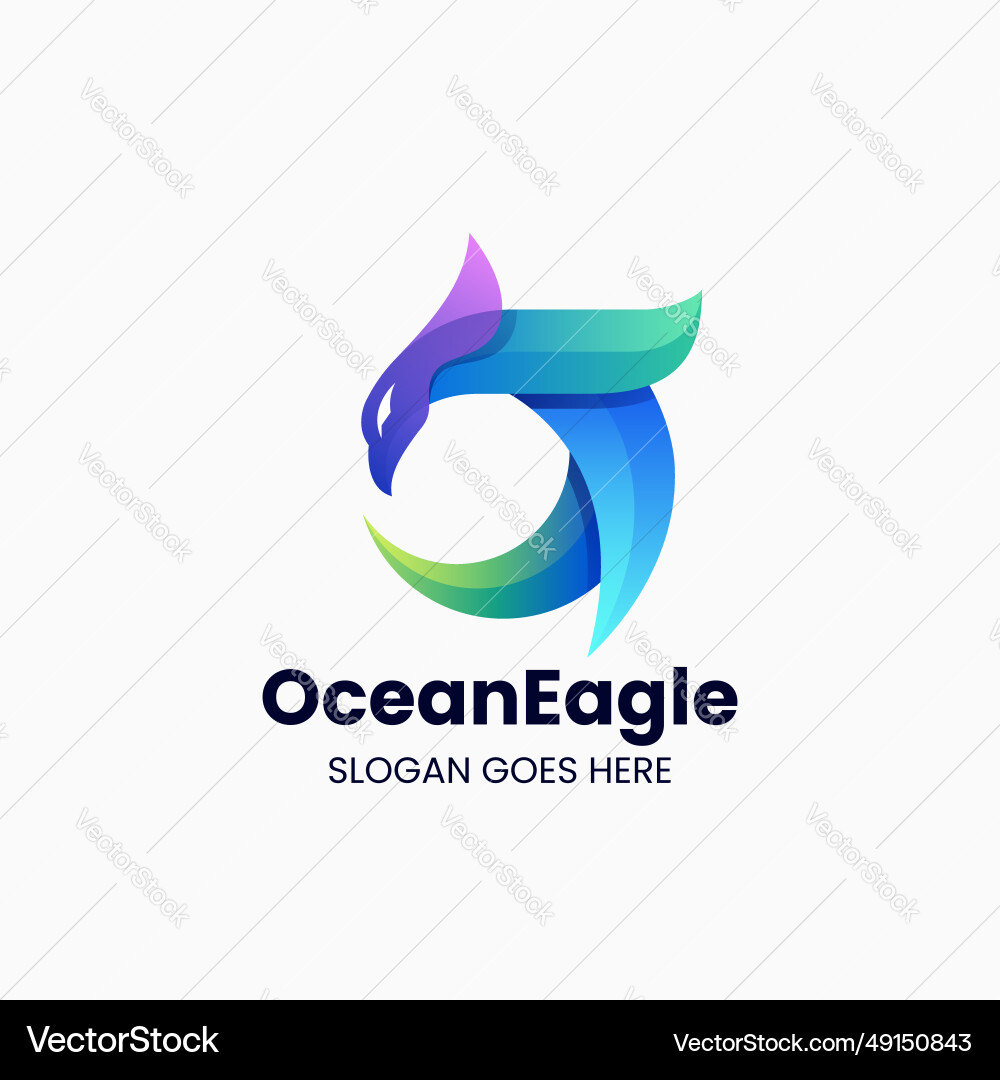 Logo eagle gradient colorful style Royalty Free Vector Image