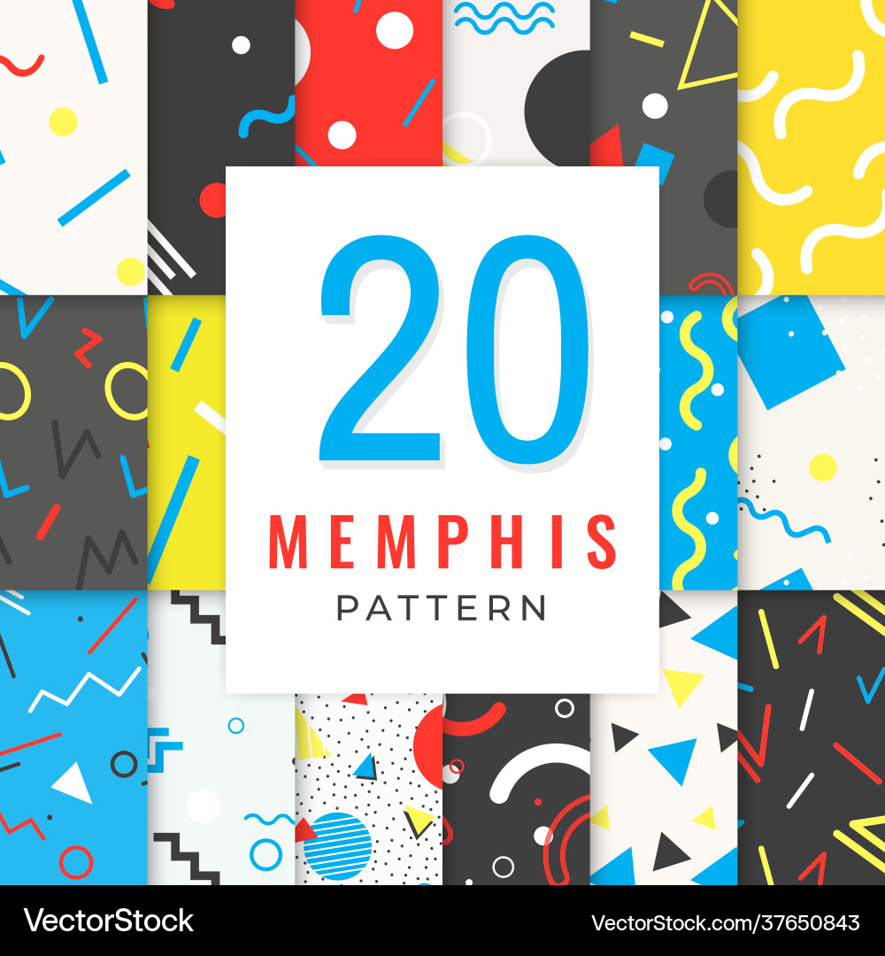 Memphis pattern collection Royalty Free Vector Image