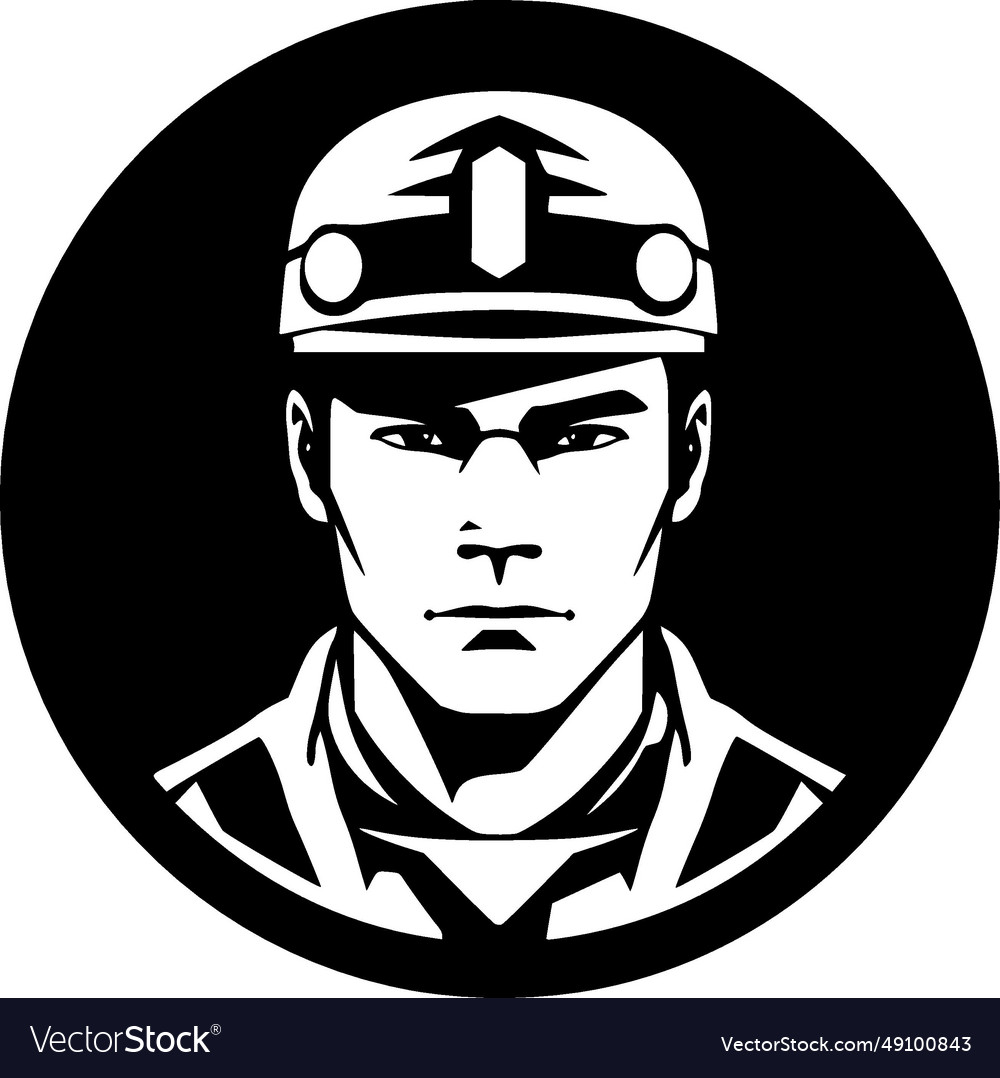 Military - black and white Royalty Free Vector Image