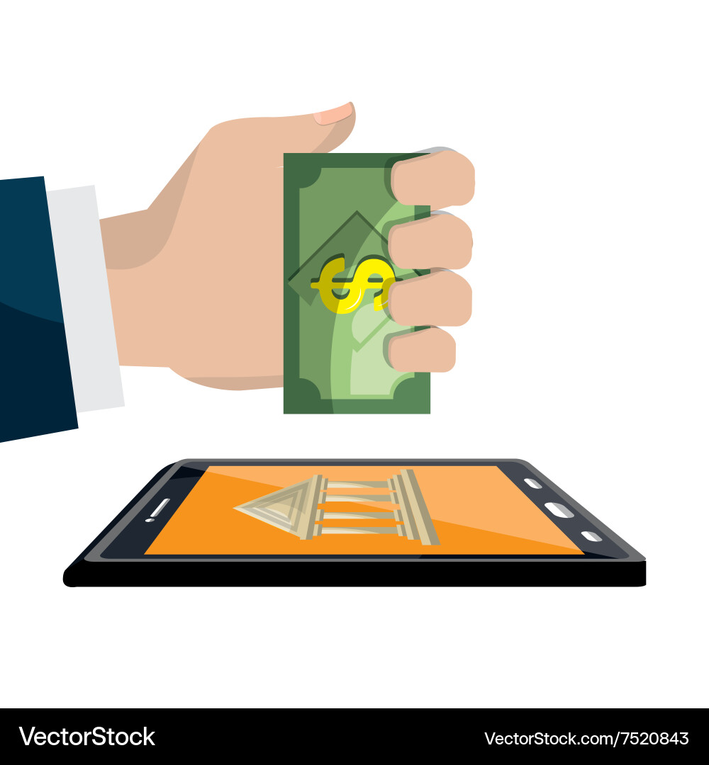 Mobile banking design Royalty Free Vector Image