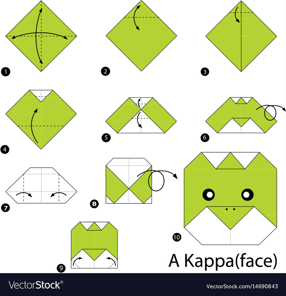 Step by step instructions how to make origami Vector Image