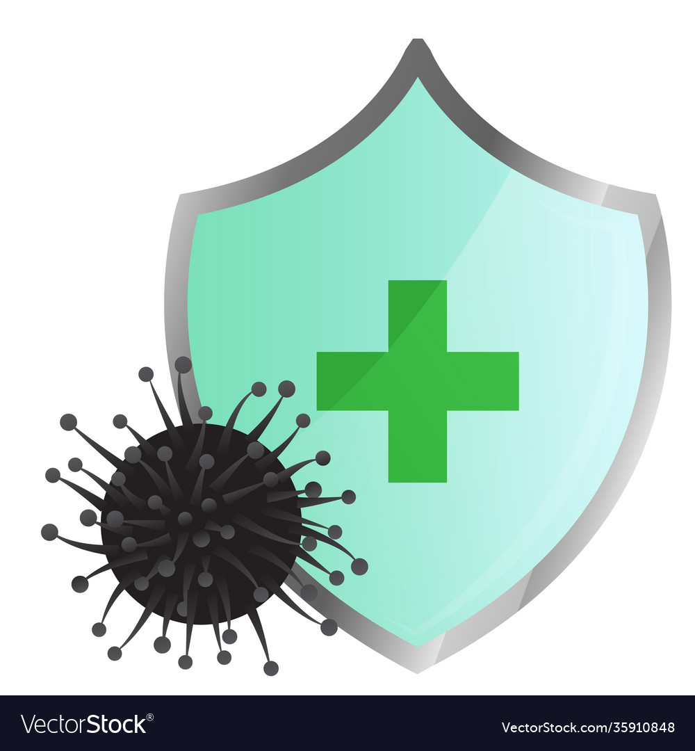 Antivirus shield sign Royalty Free Vector Image