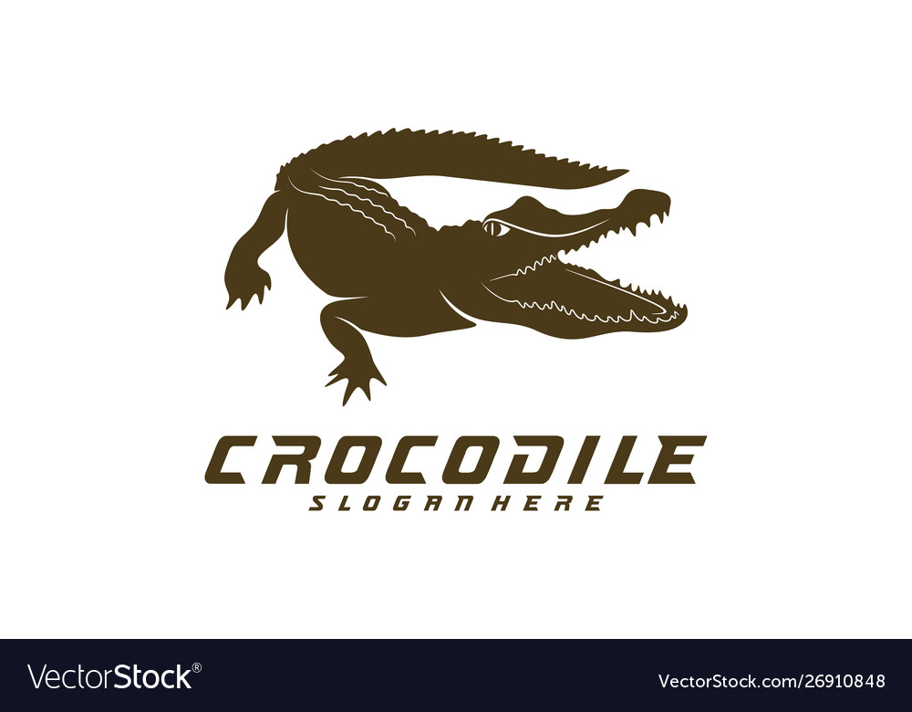 Crocodile logo alligator emblem template Vector Image