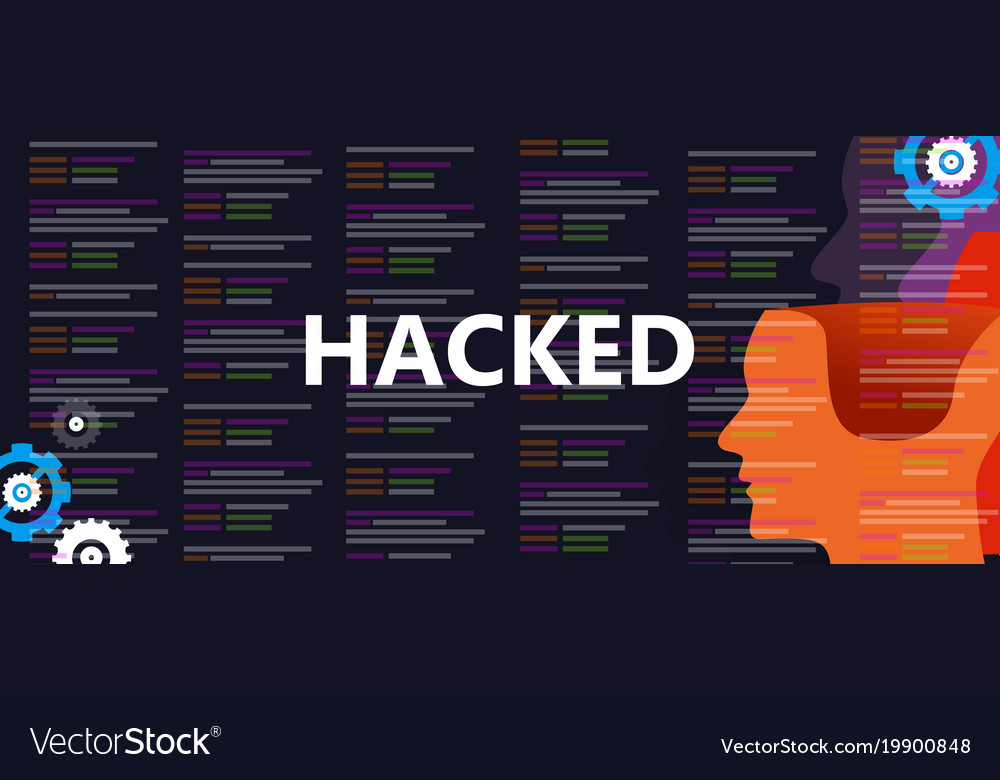 Hacked the internet computer security network Vector Image