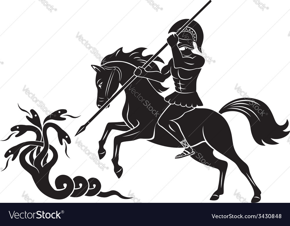 Hercules and hydra Royalty Free Vector Image - VectorStock