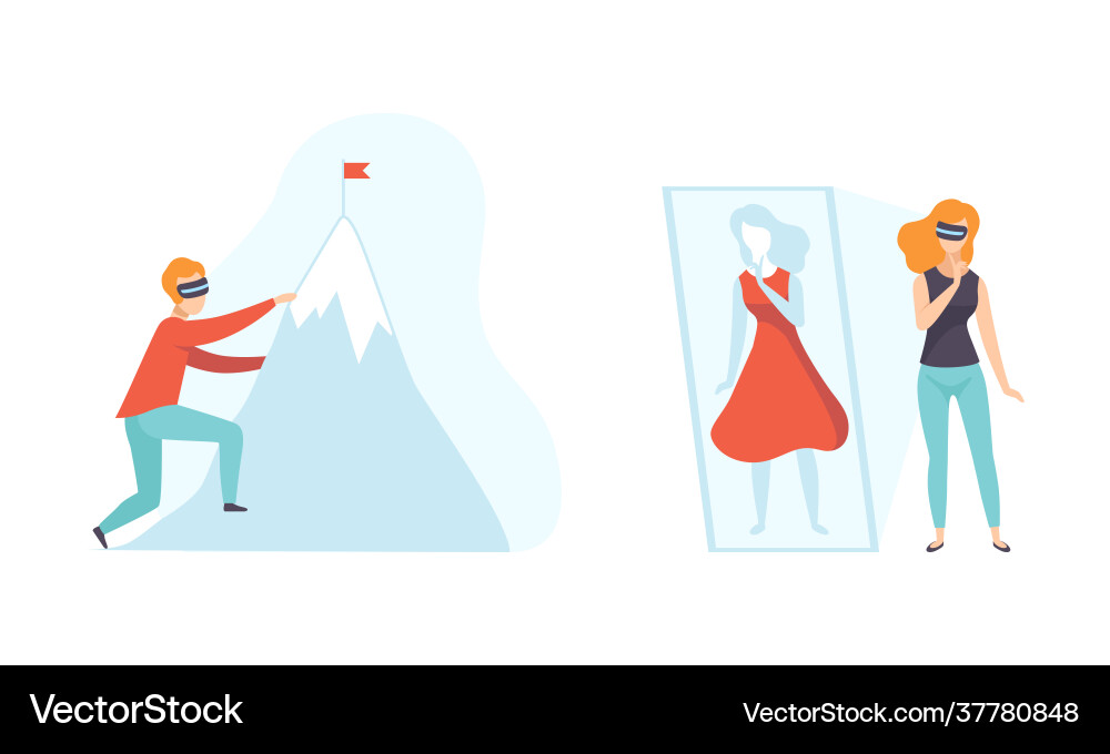 People using virtual reality technologies set Vector Image