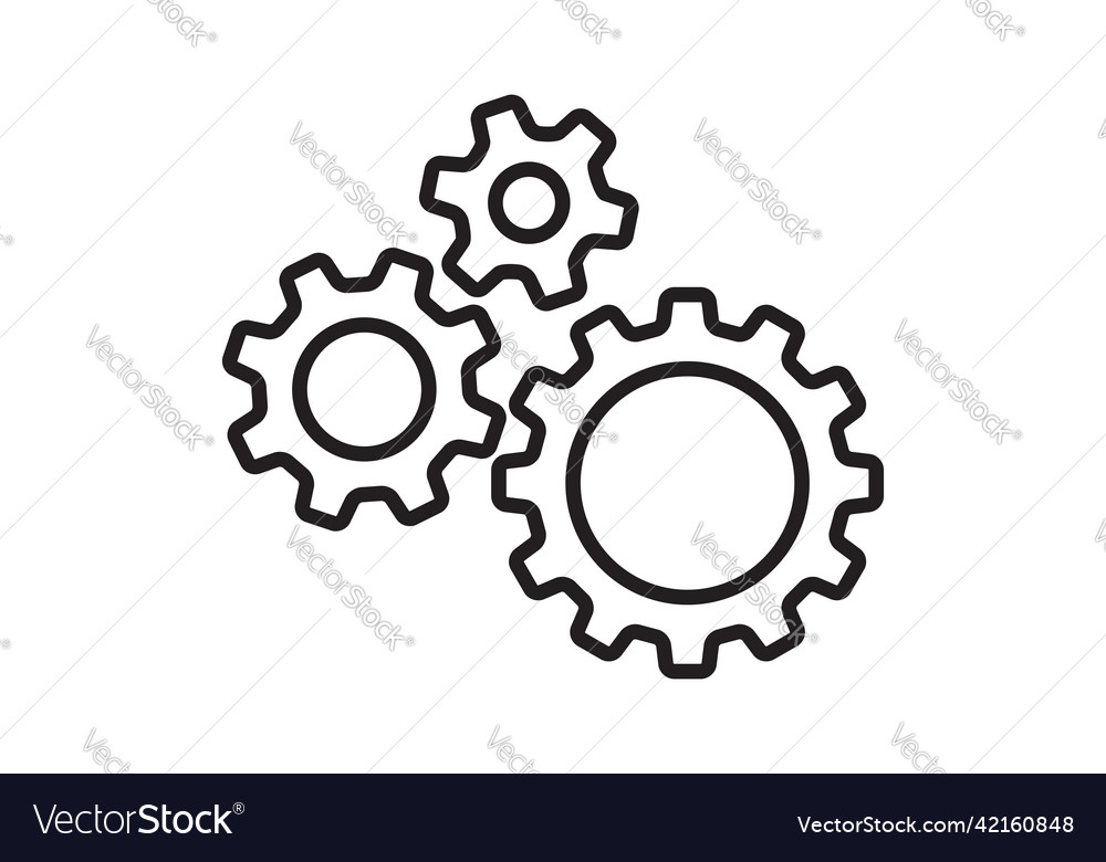 Setting icon with work cog gear element cogweel