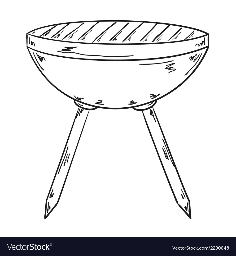 Sketch of the grill Royalty Free Vector Image VectorStock