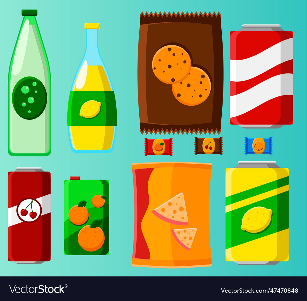 Snack products for vending machine Royalty Free Vector Image