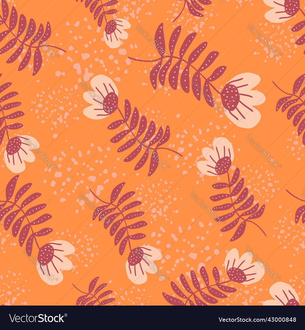 Stylized folk flower seamless pattern hand drawn Vector Image