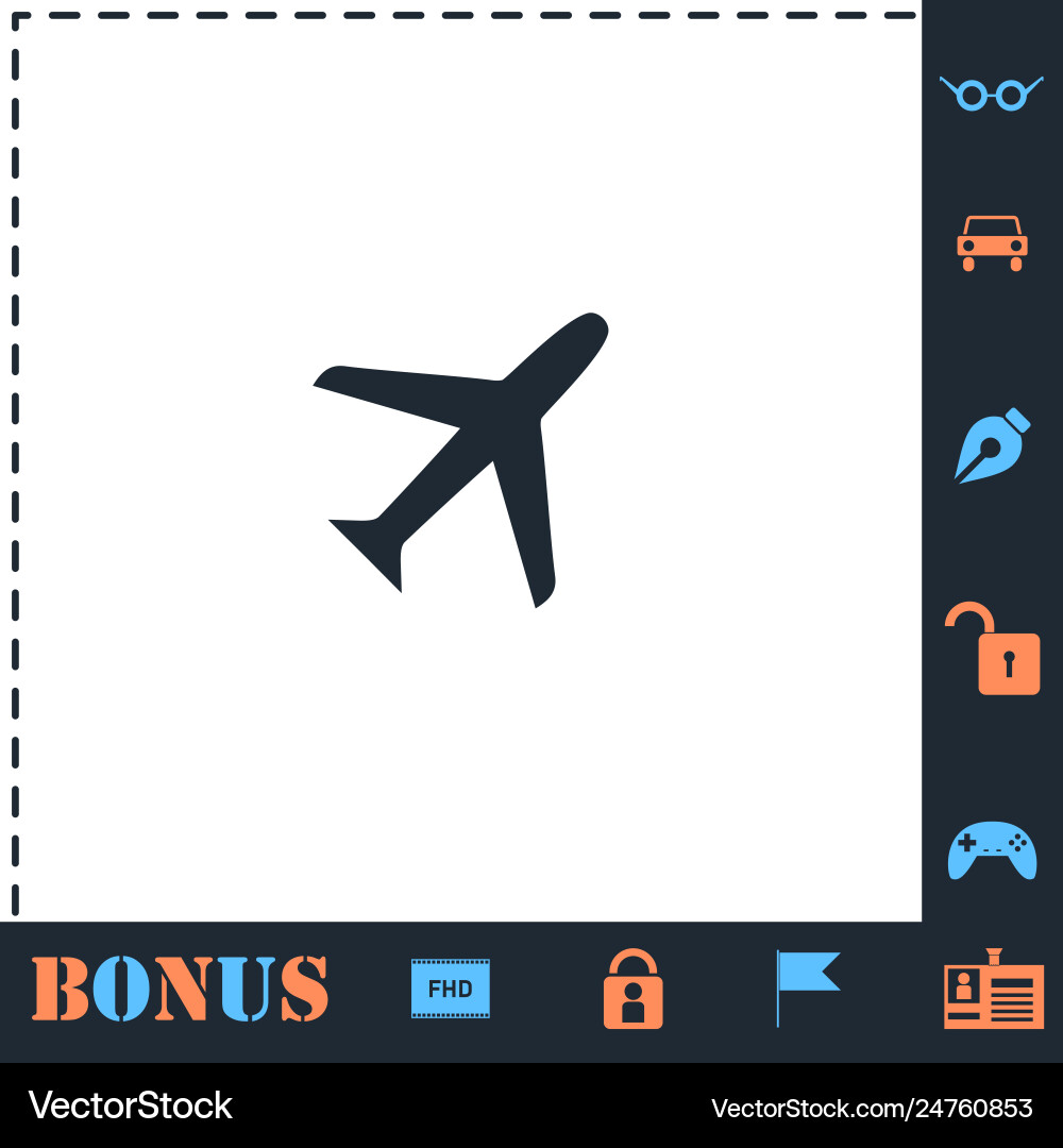 Airplanes icon flat Royalty Free Vector Image - VectorStock