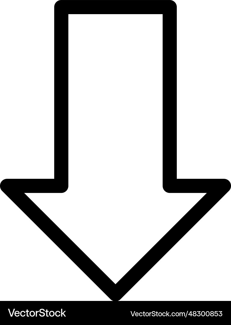 Down arrow icon Royalty Free Vector Image - VectorStock