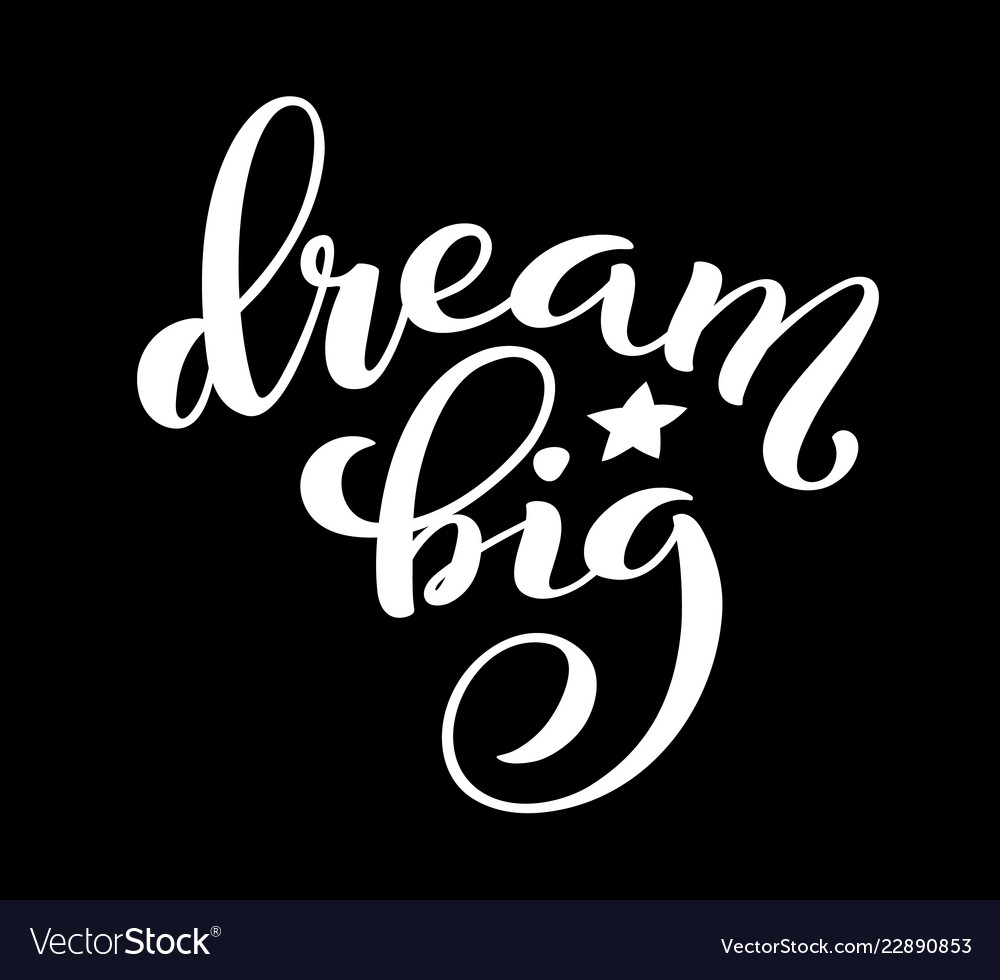 Dream big hand written lettering inspirational Vector Image