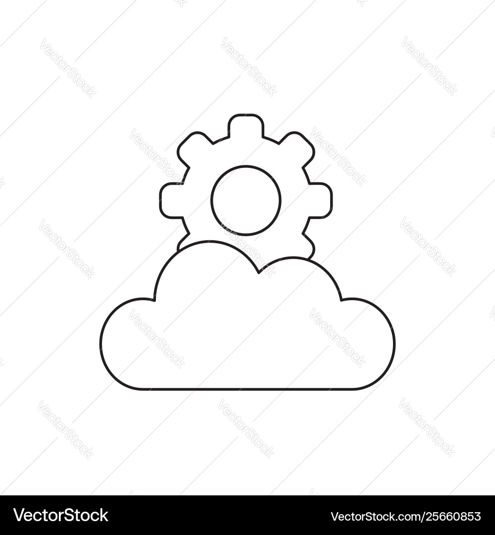 Icon concept gear on cloud Royalty Free Vector Image