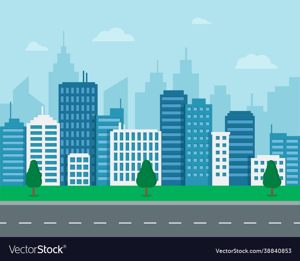 Landscape with buildings city concept Royalty Free Vector