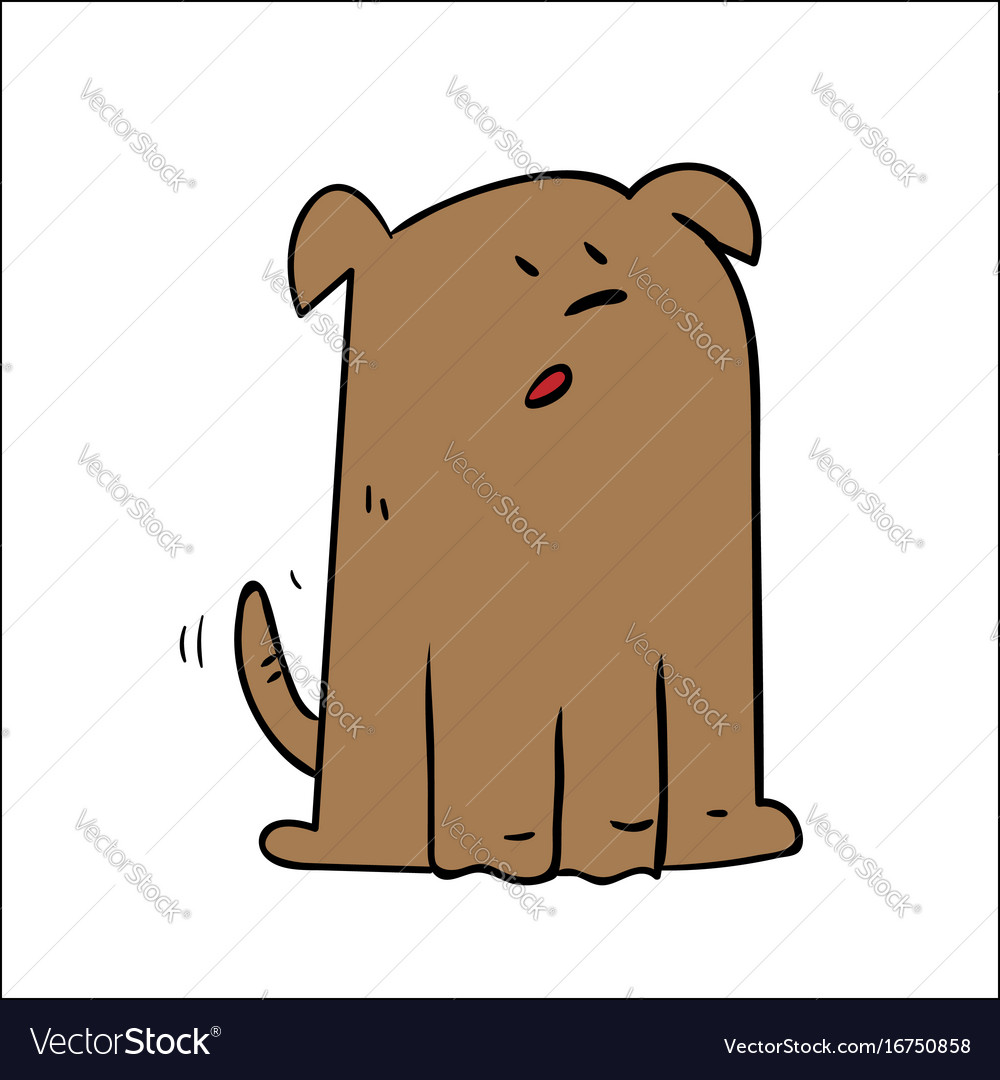 Scared Cartoon Dog Face Expression Vector Stock Vector