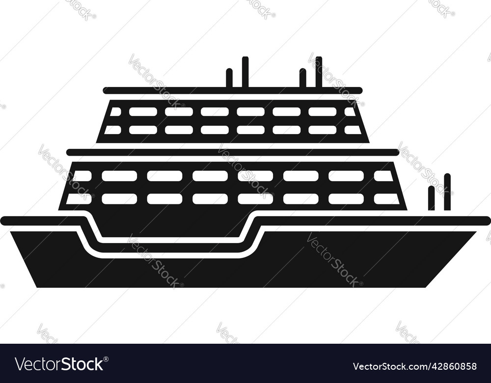 Cruise ferry icon simple ship river Royalty Free Vector