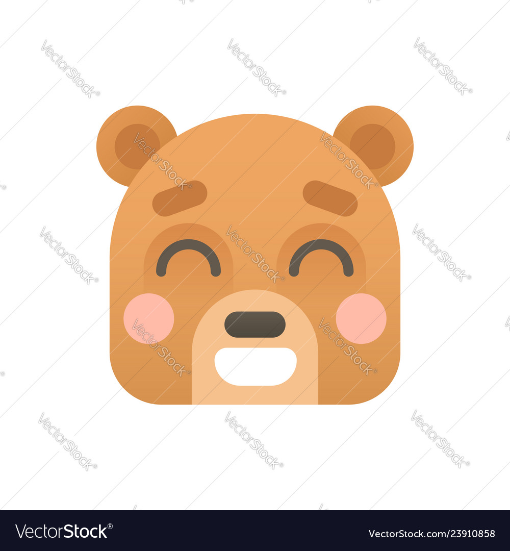 Cute bear flat logo icon portrait vector image Cute bear flat logo icon portrait
