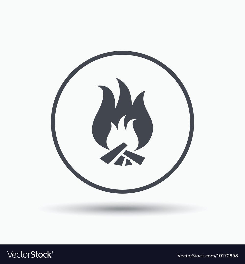 Fire icon blazing bonfire flame sign Royalty Free Vector