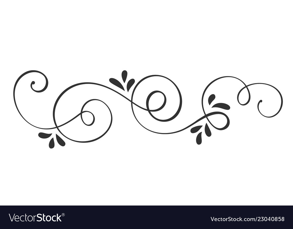 Hand drawn calligraphic spring flourish Royalty Free Vector