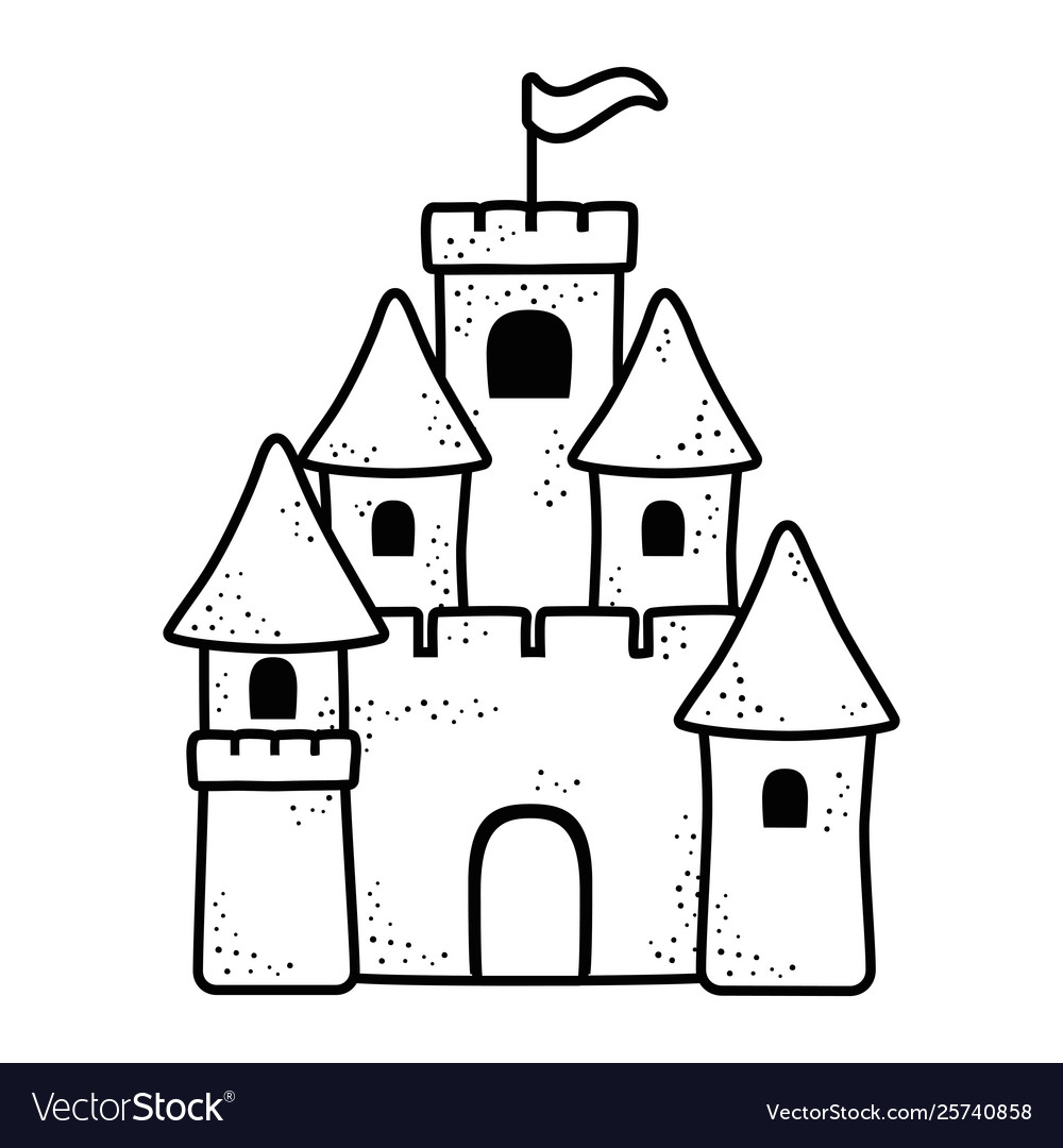Sand Castle In Beach Design Royalty Free Vector Image Beach Design Royalty Free Vector Image
