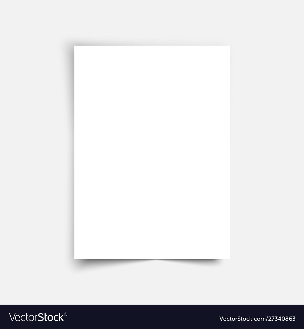 A4 format paper with shadows on transparent Vector Image