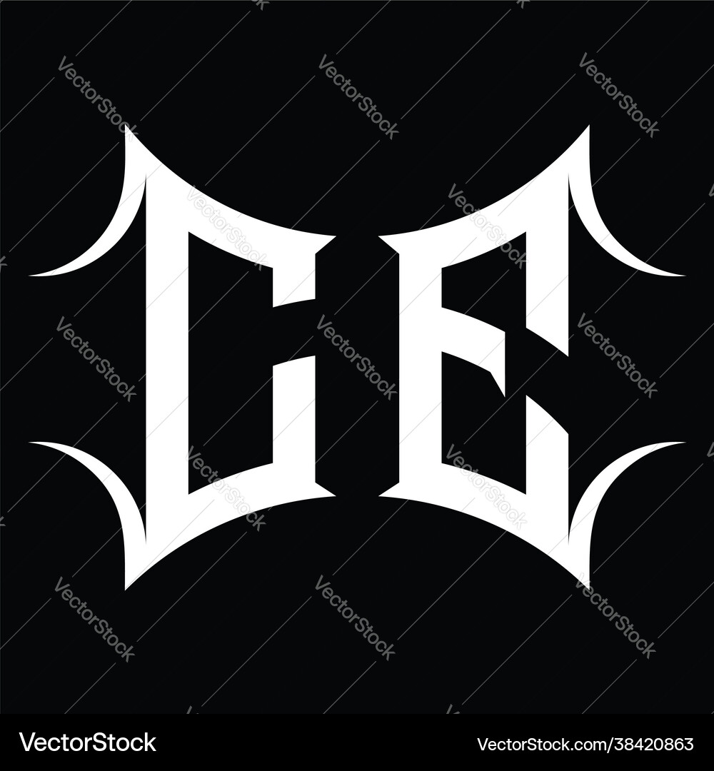 Ce logo monogram with abstract shape design Vector Image