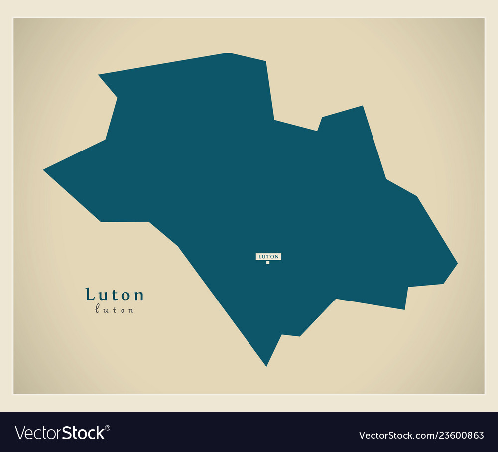 Modern map - luton unitary authority england uk Vector Image