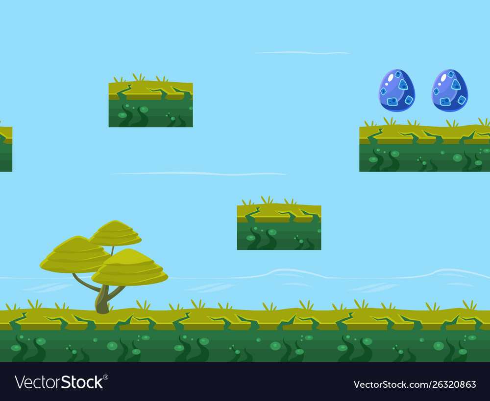 Seamless Natural Landscape Unending Background Vector Image