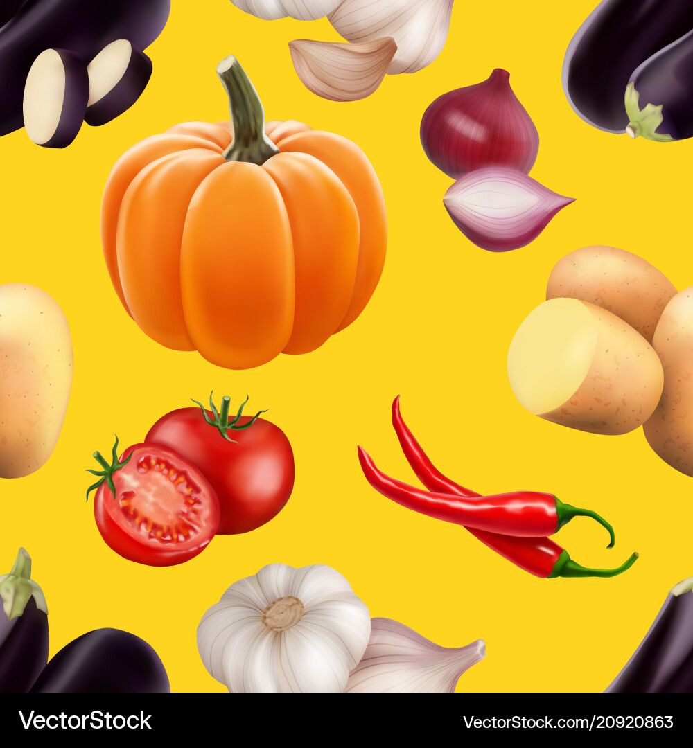 Seamless pattern with vegetables Royalty Free Vector Image