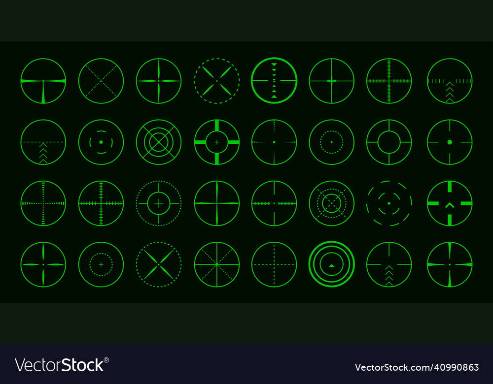 Set of aims on black background Royalty Free Vector Image