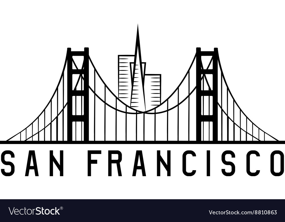 Skyline san francisco skyline design Royalty Free Vector