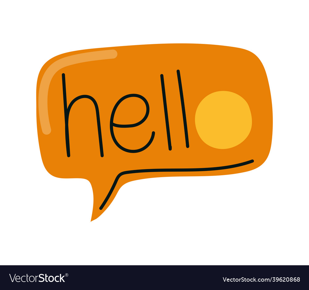 Hello lettering design Royalty Free Vector Image