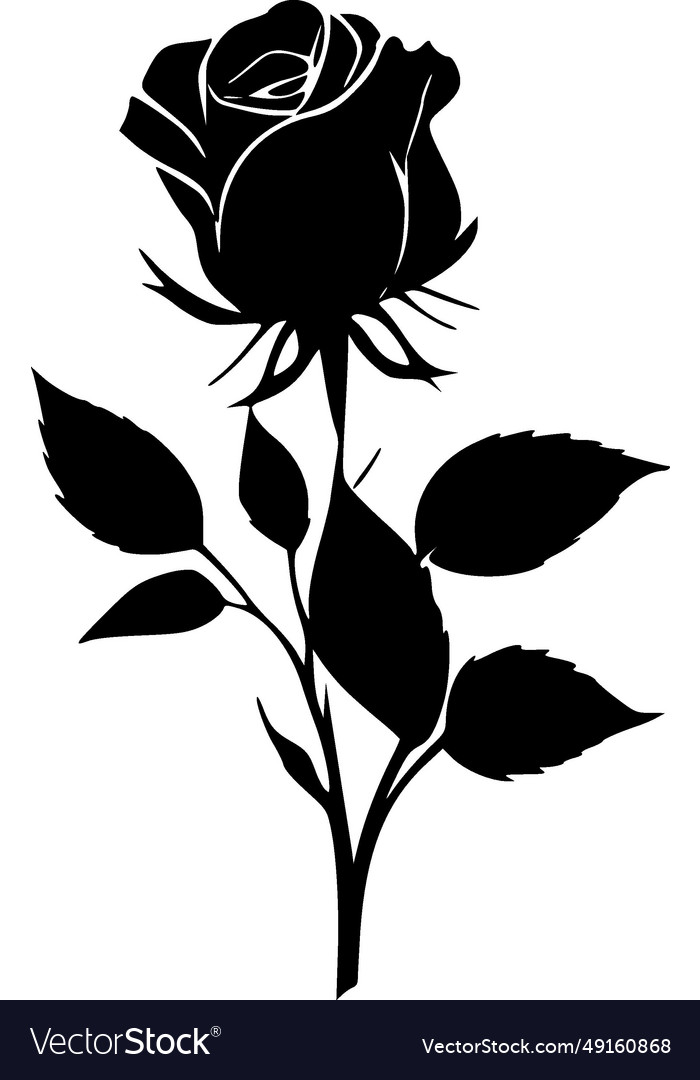 Rose - black and white Royalty Free Vector Image