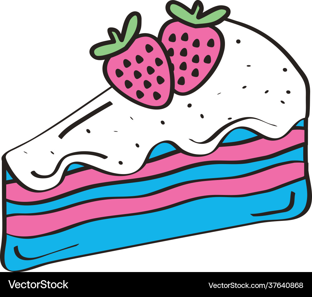 Sweet cake portion Royalty Free Vector Image - VectorStock