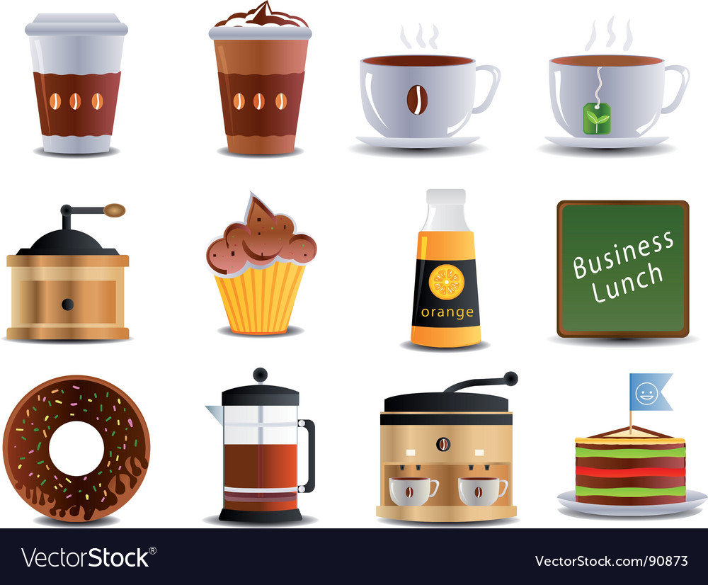 Cafe and bistro icons Royalty Free Vector Image