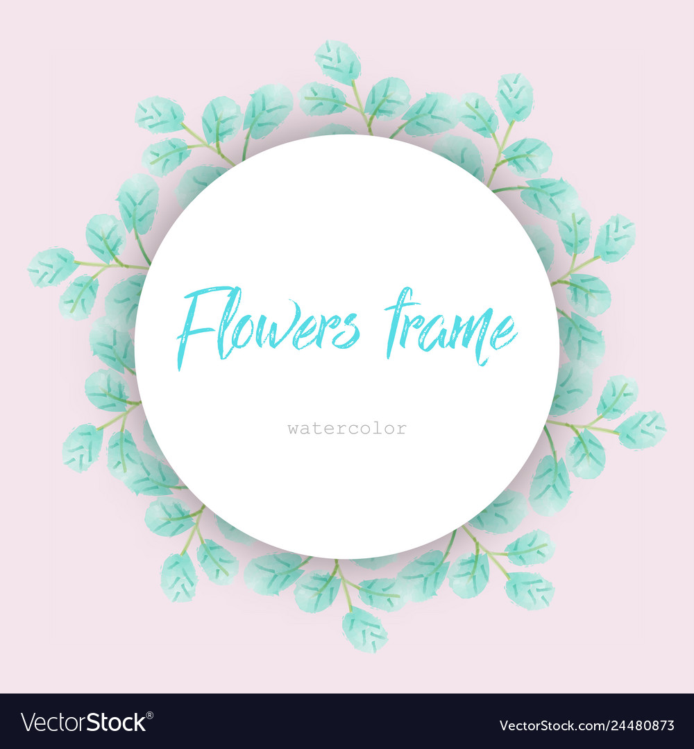 Flower wreath round frame of flowers and leaves vector image