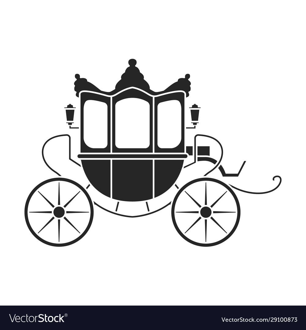 Retro brougham iconblacksimple Royalty Free Vector Image