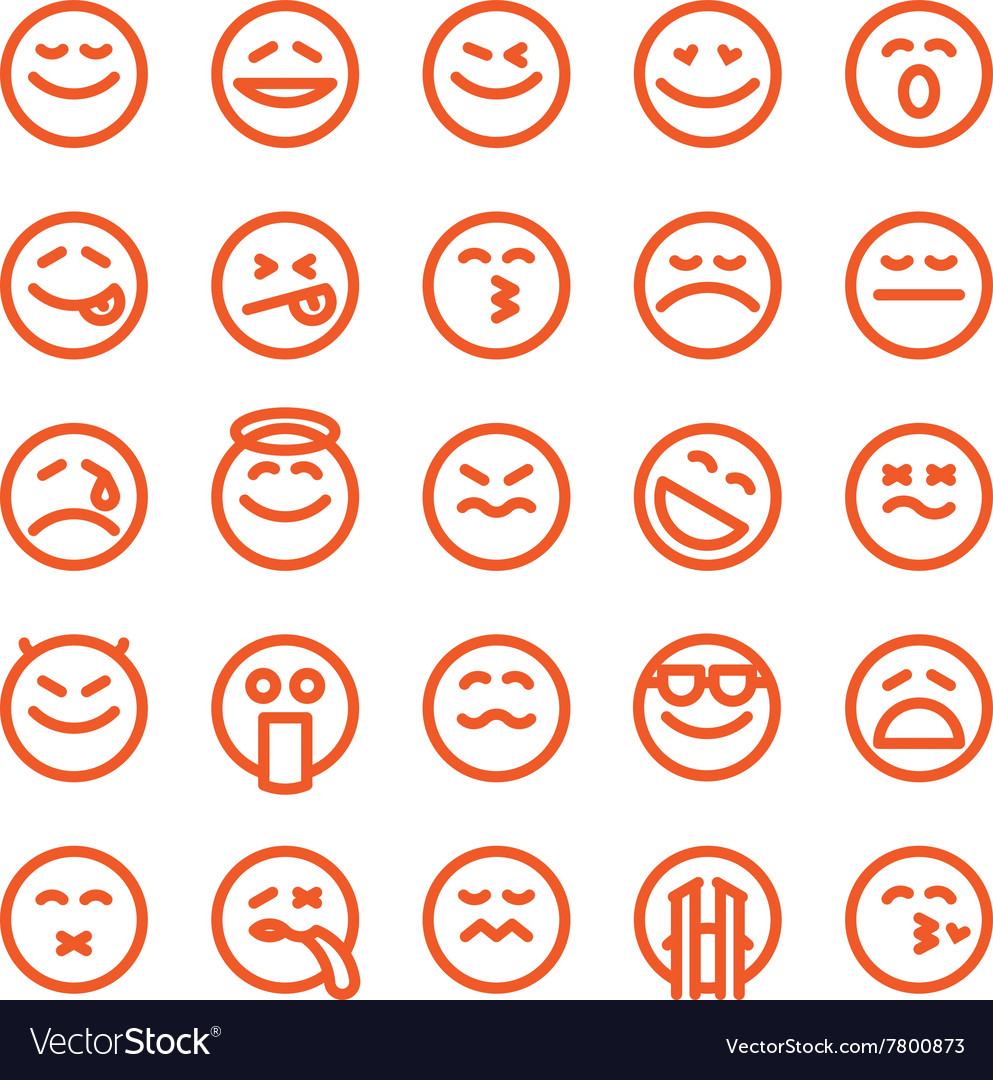 Set of emoji emoticons