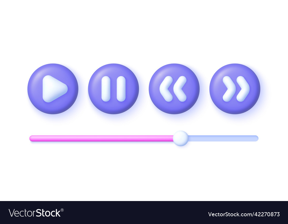 Video player template play online 3d design Vector Image