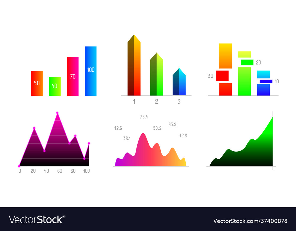 Business statistics in form charts growth graph Vector Image