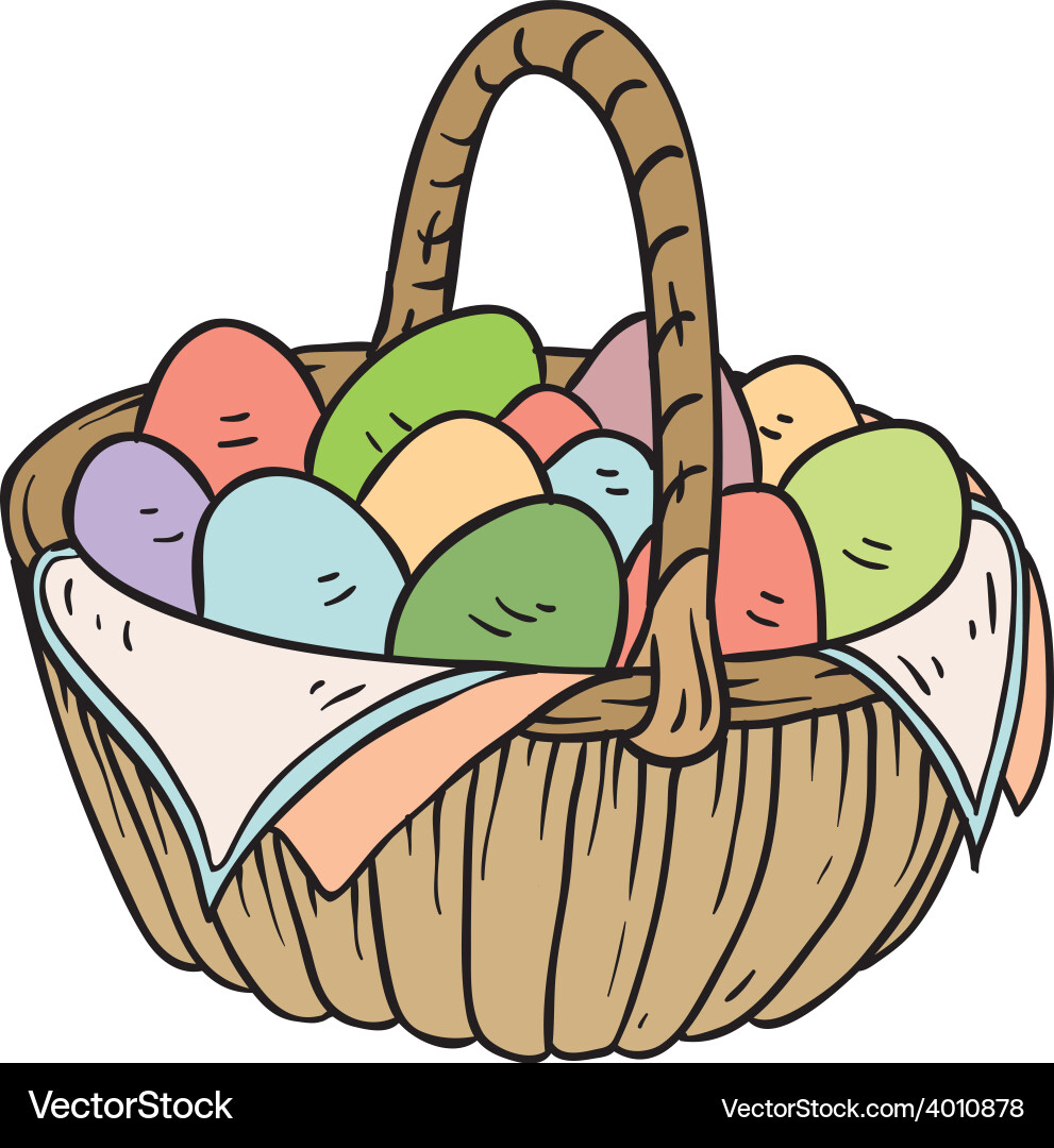 Easter egg basket Royalty Free Vector Image - VectorStock