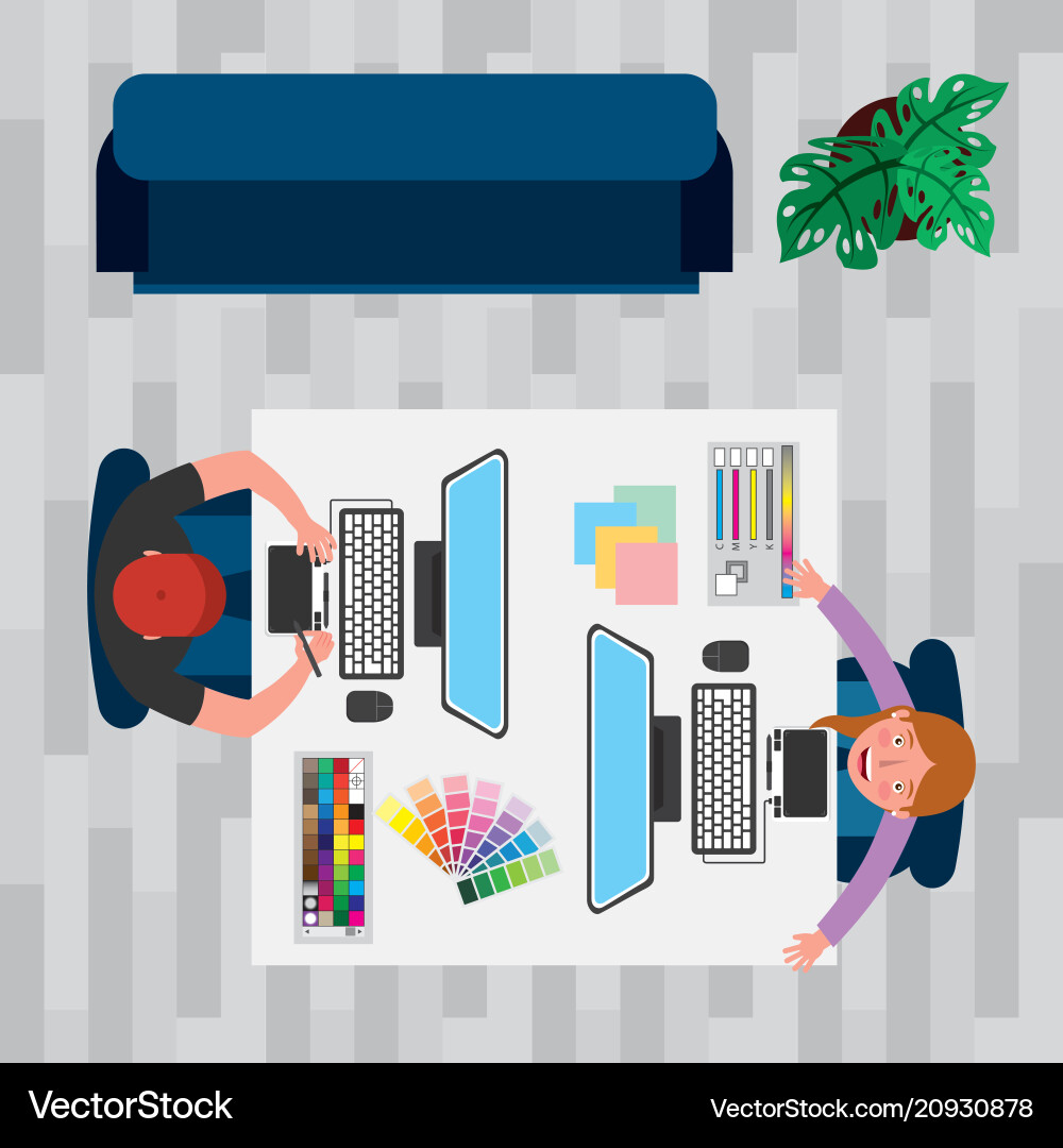 People working creative process Royalty Free Vector Image