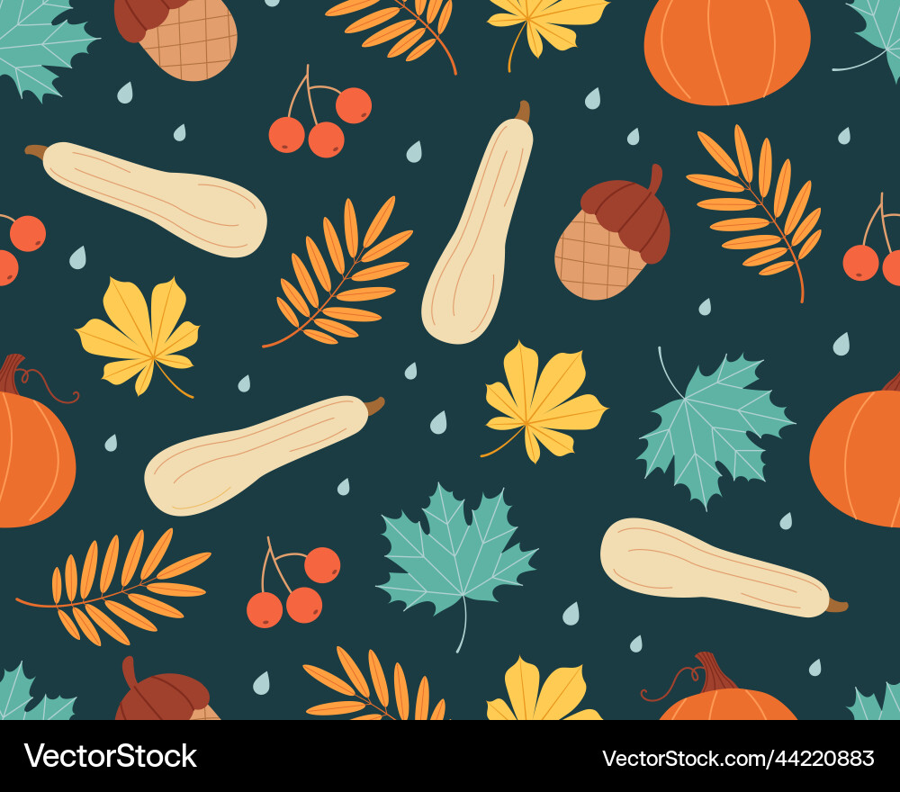Autumn seamless pattern Royalty Free Vector Image
