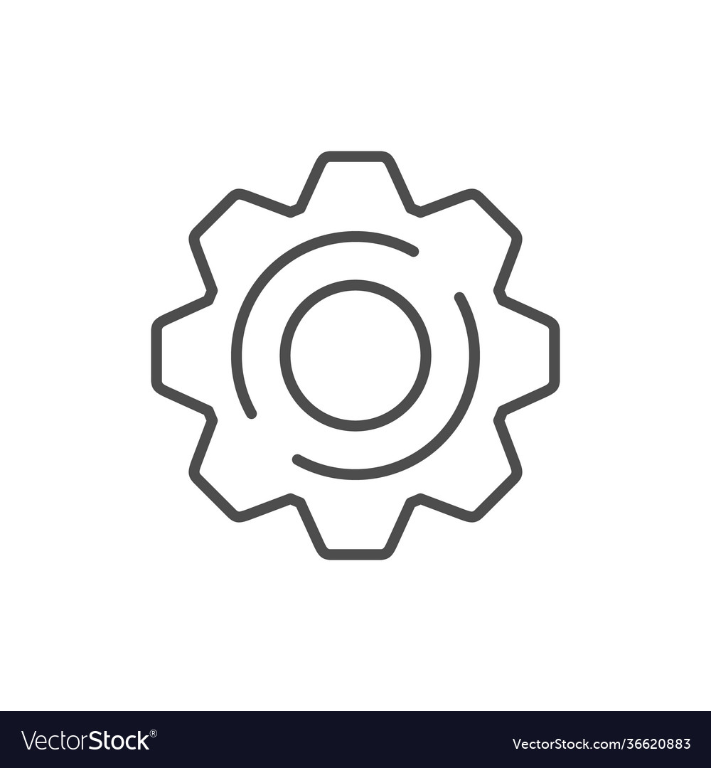 Cogwheel line icon or mechanical concept Vector Image