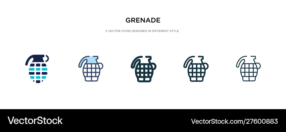 Grenade icon in different style two colored Vector Image